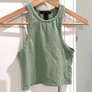 green tank top